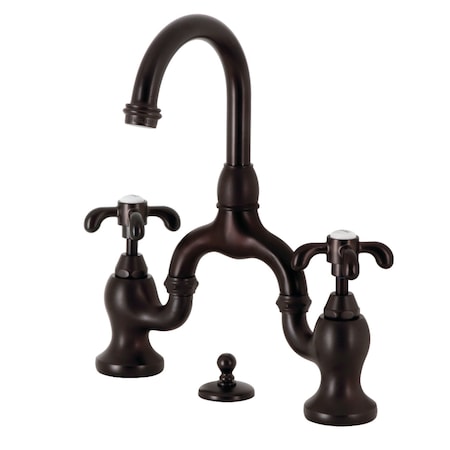 Kingston Brass Bridge Bathroom Faucet with Brass Pop-Up, Oil Rubbed Bronze KS7995TX